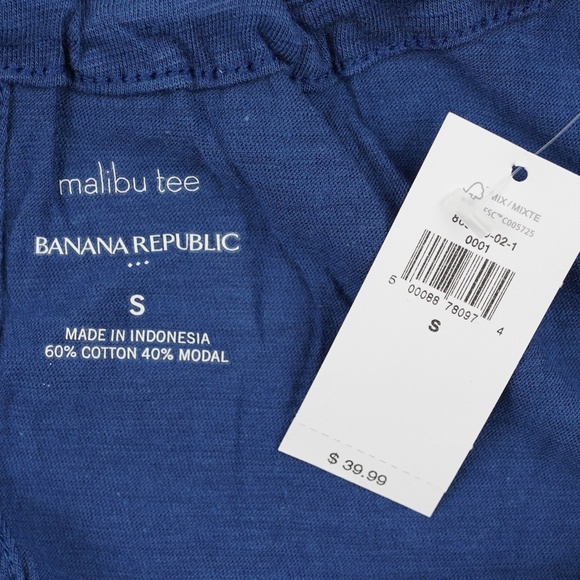 New BANANA REPUBLIC Size M Malibu Tie Back Slub Tank in Blue - Picture 5 of 5
